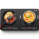 AOBOSI DOUBLE INDUCTION COOKTOP, PORTABLE, 2 BURNER, FS-IRC108-1800 - BLACK - Like New