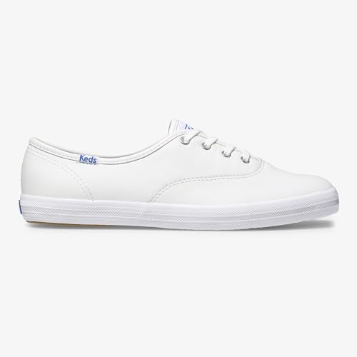 KEDS WOMEN'S CHAMPION LEATHER LACE UP SNEAKER - SIZE: WOMEN 9 - WHITE - Like New