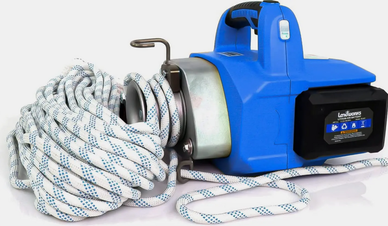 Landworks Electric Towing Capstan Winch Hoist Portable Cordless Brushless - Blue - Like New