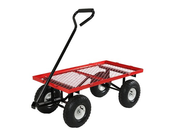 SUNNYDAZE DÉCOR UTILITY CART WITH REMOVABLE FOLDING SIDES - RED - Like New
