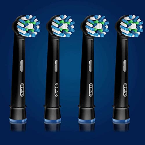 ORAL-B CROSSACTION ELECTRIC TOOTHBRUSH REPLACEMENT, BRUSH HEAD REFILLS - BLACK - Like New
