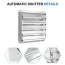 IPOWER 20-INCH SQUARE ALUMINUM AUTOMATIC GRAVITY SHUTTER LOUVER VENT, SILVER - Like New