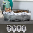 PET CRAFT SUPPLY SOHO ROUND CAT BED FOR CATS ULTRA SOFT PLUSH MEMORY FOAM - GRAY - Like New