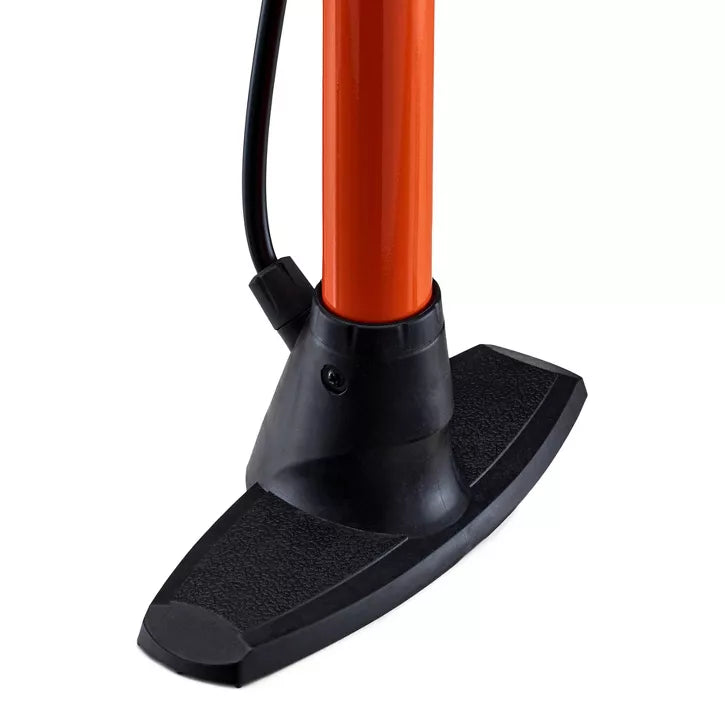 SCHWINN CYCLONE TIRE FLOOR PUMP - ORANGE - Like New
