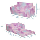 DELTA CHILDREN COZEE 2-IN-1 EXTRA WIDE SOFA LOUNGER-COMFY FLIP - PINK TIE DYE - Like New