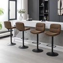 FIRAVOE SWIVEL BAR STOOLS SET OF 4, DOUBLE-LAYER UPHOLSTERED COUNTER - TAN - Like New