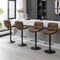 FIRAVOE SWIVEL BAR STOOLS SET OF 4, DOUBLE-LAYER UPHOLSTERED COUNTER - TAN - Like New