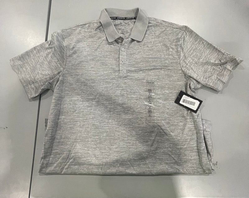 LONDON FOG SHORT SLEEVE POLO - SIZE: MEN M - GRAY - Brand New