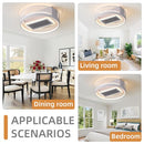 OLUZO Retro Bladeless Ceiling Fan with Light Bladeless Fan Dimmable - White - Brand New