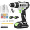 FABOKA 21V CORDLESS DRILL SET POWER DRILLS KIT 2X 2.0AH BATTERY - Scratch & Dent