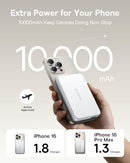 BASEUS MAGSAFE PORTABLE CHARGER FOR IPHONE, 10,000MAH 15W MAGPOWER BANK WHITE - Like New