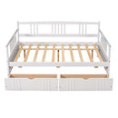 SPOFLYINN FULL SIZE DAYBED WITH SAFETY GUARDRAILS, WOOD, 295132AAK - WHITE - Like New