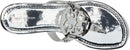 TORY BURCH WOMEN'S MILLER MIRRORED METALLIC SANDALS - SIZE: WOMEN 8 - ARGENTO - Like New