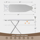 STO STO Ironing Board Full Size 45" x 14" with Iron Holder, 7 Height Options - Like New