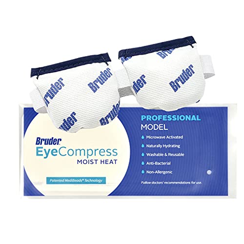 BRUDER MOIST HEAT EYE COMPRESS | MICROWAVE ACTIVATED | FAST ACTING - WHITE - Like New
