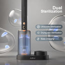 AJELU SONIC ELECTRIC TOOTHBRUSH DRYING STORAGE HOLDER 8 BRUSH HEADS - BLACK - Like New