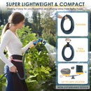 DOKOCCY GARDEN HOSE 50 FT KINK FREE WATER 10 SPRAY NOZZLE BRASS ALLOY - BLUE - Like New