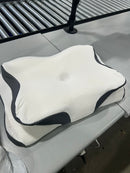 OSTEO CERVICAL MEMORY FOAM PILLOW 22.4" X 13.4" X4.7" - WHITE GRAY - Like New