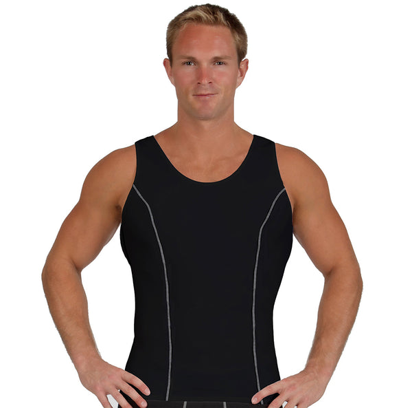 INSTA SLIM HIGH COMPRESSION MUSCLE TANK SIZE: MEN XL - BLACK/WHITE - Brand New