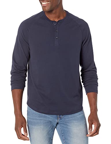 AMAZON ESSENTIALS HENLEY SLEEVE SHIRT REGULAR MENS HENLEY NAVY M - Brand New