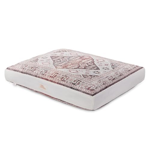 2-31504-209 TOWN & COUNTRY CuddleTown Medallion Pet Bed, 36"x28"x4", RED/GREIGE - Brand New