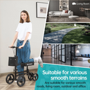 ELENKER ECONOMY KNEE WALKER 10" WHEELS WITH DUAL BRAKING SYSTEM - Scratch & Dent