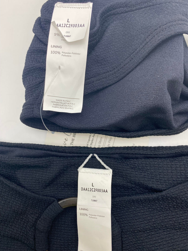 CUPSHE WOMEN'S BOWKNOT FRONT BIKINI SET BELTED BATHING SUIT - SIZE: L - BLACK - Like New