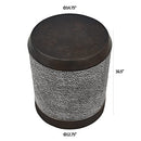 BALL & CAST END CONCRETE ACCENT SIDE TABLE TWO TONE BARREL - HSA-007 - Like New