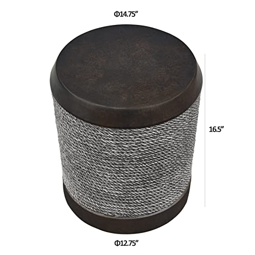 BALL & CAST END CONCRETE ACCENT SIDE TABLE TWO TONE BARREL - HSA-007 - Like New