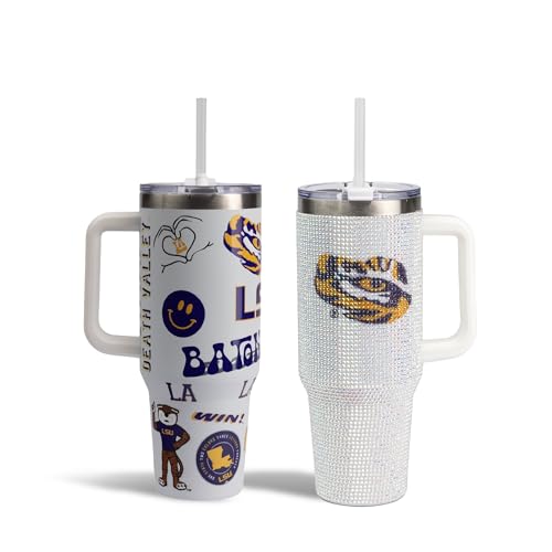 THE MEMORY COMPANY 2-PACK TUMBLERS TEAM SPIRIT/BLING LOUISIANA - Scratch & Dent