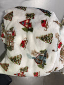 CAL KING ELEGANT COMFORT 4-PIECE HOLIDAY CHRISTMAS VELVET PLUSH FLANNEL - WHITE - Like New