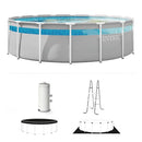 INTEX 26721MZ 14FT X 42IN PRISM FRAME CLEARVIEW ABOVE GROUND POOL Set - Grey - Like New