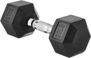 AMAZON BASICS RUBBER HEX DUMBBELL HAND WEIGHT - 20LB - BLACK - Like New
