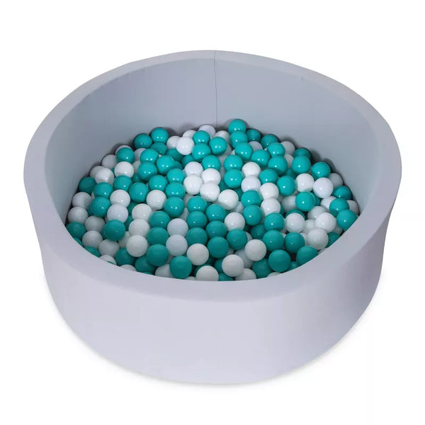 PLAYTOPIA 36" FOAM BALL PIT WITH 250 CT BALL - GRAY - Like New