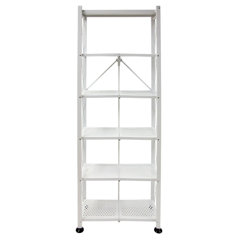 Origami RB Foldable 6 Tier Storage Rack with Wheels, Tall/Slim - Scratch & Dent