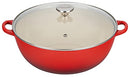 LE CREUSET ENAMELED CAST IRON CHEF'S OVEN 7.5 QT L2574G-3267 - CERISE - Like New