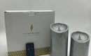 LUMINARA FLAMELESS CANDLE BATTERY SET 2 5"/7" GLITTER CANDLES - GLITTER SILVER - Like New
