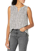 AMAZON ESSENTIALS WOMEN'S SLEEVELESS WOVEN SHIRT - LARGE - MINI LEOPARD - NEW - Brand New