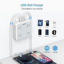 TESSAN Multi Plug Outlet Splitter 4 USB Wall Charger TS-WM1015 - White/Gray Like New