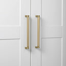 GLIDERITE HARDWARE GLIDERITE SOLID KNURLED BAR PULL CABINET - SATIN GOLD - Brand New