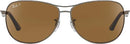 Ray-Ban Men's RB3519 Aviator Brown Lenses Matte Gunmetal Frame Sunglasses - Like New