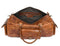 AARON LEATHER GOODS DUFFLE BAG MEN 35L OVERNIGHT WEEKENDER GARMENT - TAWNY - Like New
