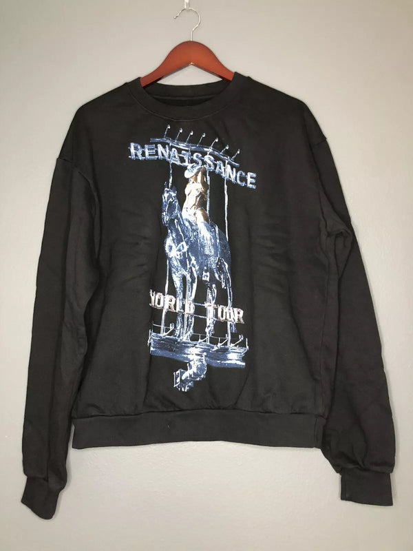 OFFICIAL RENAISSANCE BY BEYONCE WORLD TOUR 2023 MERCH PULLOVER SWEATER M - BLACK - Like New