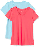 AMAZON ESSENTIALS WOMEN'S ACTIVE QUICK DRY TECH STRETCH TEE V-NECK, SIZE SM - Brand New