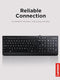LENOVO 300 USB KEYBOARD WIRED ADJUSTABLE TILT ERGONOMIC WINDOWS 7/8/10 BLACK - Like New