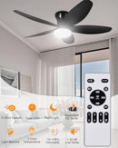 AYSEMO ‎42" Low Profile Ceiling Fan with Lights & Remote 6-Speed Wind - Black - Like New