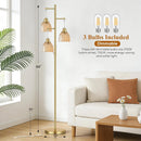 ROTTOGOON FLOOR LAMP LIVING ROOM 3 LIGHT VINTAGE TREE STANDING LAMP - AMBER GOLD - Like New