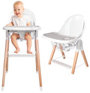 Children Of Design Classic Non-Reclinable 6 in 1 Baby High Chair - Grey/White - Like New