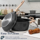 SODAY 12 PCS POTS AND PANS SET NON STICK COOKWARE SETS BLACK GRANITE COOKWARE - Brand New