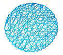 Round Paper Fiber Woven Place Mats 15" Natural Set of 12 B01LZ6Q3QE - Turquoise - Brand New